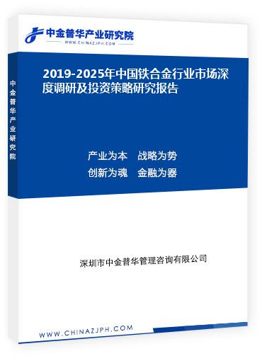 2019-2025年中國鐵合金行業(yè)市場深度調(diào)研及投資策略研究報告